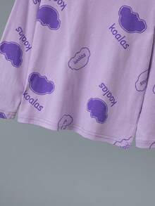 6pc Young Girls Cartoon Bear Print Pajama Set, Long Sleeve Top And Pants, Lightweight Spring/Autumn Homewear With Allover Print - Multicolor - View 3