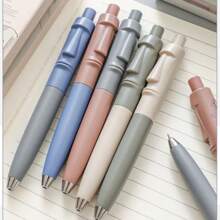 5pcs Easter Island Moai Statue Retractable Neutral Pens, Low Center Of Gravity, Mini Pocket Pens With Large Capacity Ink Refills, Black Ink, Suitable For School, Party, Office, Back To School Season