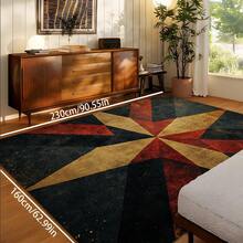 1pc Colorful Retro Geometric Square Pattern Rug,Modern Patchwork Design Soft Non-Slip Area Carpet,Suitable For Outdoor,Entryway,Living Room,Bedroom,Laundry Room,Bathroom,Game Room,Machine Washable Decorative Mat,Home Decor For Gifts Birthday Graduation - Multicolor - View 15