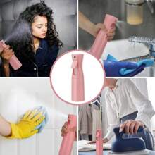Juego de 3/5 cepillos desenredantes con 9 hileras de cerdas de nailon con cojín, botella rociadora de 200ml, peine de doble filo, peine para enredar y peinar, cepillo desenredante para cabello rizado, crespo, ondulado, rizado y enmarañado de tipo afroamericano 3a a 4c, para desenredar fácilmente con el cabello mojado/seco