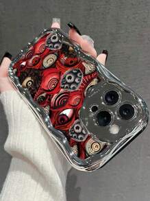 Eyes Pattern Electroplating Cream Wavy Transparent Minimalist Shockproof Phone Case Compatible With IPhone 16/15 XR /7/8 /16 Pro Max /13 Case/IPhone 15 Pro Max/12 Pro Max/13 Pro Max/14 Pro Max 13 14 11 12 Women Phone Case 11 12 P14 P11 Soft Shell P12 Anti-Fall XS.XR /78P.78GES2 Phone Case Cover