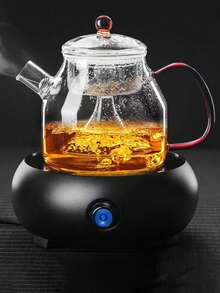 1pc Thick Heat-Resistant Glass Tea Pot, Suitable For Electric Stove, Household Teapot, Glassware Tea Set Wholesale - Transparent - View 3