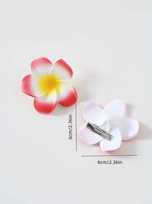 12 pièces/6 pièces/5 pièces/2 pièces Ensemble de pinces à cheveux en plumeria artificiel bohème, accessoires pour vacances d'été, convient aux femmes, adolescentes, étudiantes, filles, vacances à la plage, utilisation quotidienne, pince plate, barrette, pinces à cheveux, fournitures scolaires