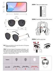 Polarized Retro Round Metal Fashion Sunglasses, Classic Design For Outdoor Sports, Cycling, Travel, Beach, Driving, Fishing, Summer UV Protection Sunglasses Shade Going Out Outfit Outdoor Beach Seaside Vacation And Gift For Family And Friends - màu đen - Xem 7