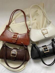 Women Solid Color Elegant Shoulder Crossbody Bag(3141) - Black - View 2