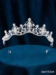 1pc Fashionable & Elegant Alloy Princess Crown, Suitable For Women Wedding Party Performance Hair Accessories