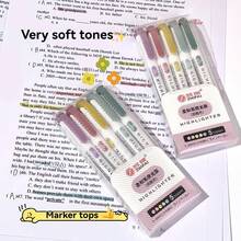 5-25色/盒 粉彩双头荧光笔套装，荧光笔，美术马克笔，可爱卡哇伊文具，适合记笔记 - 彩色 - 查看 5