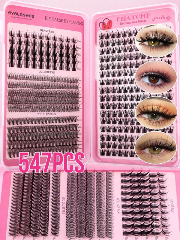 Pestañas de anime, 120 hebras, hebra individual DIY, estilo coreano, negro fino, natural, dinámico, rizado, 10-13 mm, reutilizable para principiantes