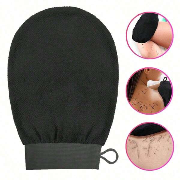 Koreaanse exfoliërende handschoenen (1 set) Exfoliërende handschoenen verwijderen zichtbaar dode huidcellen, ideaal voor spray tan of haaruitval, bodyscrub gemaakt van 100% viscosevezels, tas, organizer, opbergruimte, haarspeldjes