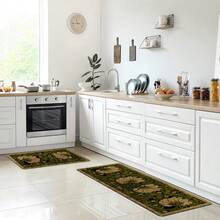 1pc Green Floral Entryway Doormat - Vibrant Indoor Plant Design With Gold Accents, Linen-Rubber Material, Great For Porch Decor And Housewarming Gifts, Essential Decorative Doormat | Floral Pattern Rug - Multicolor - View 17