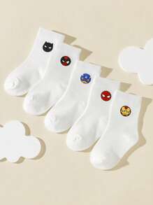 5 Paar Kinder Logo Design atmungsaktive Halbe Socken für Sportarten, Ganzjährig