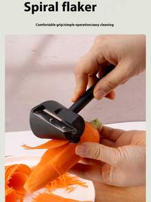 1pc Stainless Steel Creative Spiral Funnel Flower Shaped Cutter Slicer Carving Tool For Cucumber, Carrot