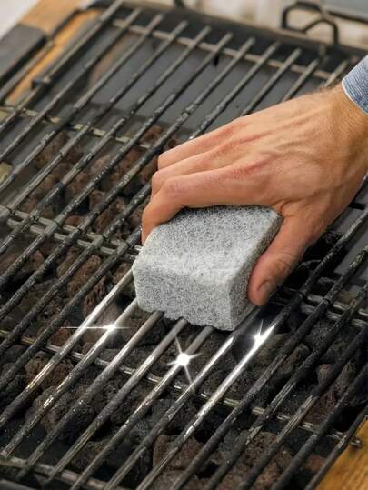 3 块烧烤清洁砖 - 魔法石，轻松去除油脂和残留物，耐用的多孔擦洗表面，烧烤清洁砖，魔法石烧烤刀片清洁刷，用于烧烤清洁的高温浮石 - 适用于不粘表面，非常适合烧烤和户外烹饪 - 耐用烧烤清洁砖，烧烤清洁工具 | 浮石清洁剂，烧烤清洁砖 - 用于烧烤和户外厨房的浮石，不刮擦，易碎，必备烧烤工具，烧烤清洁砖