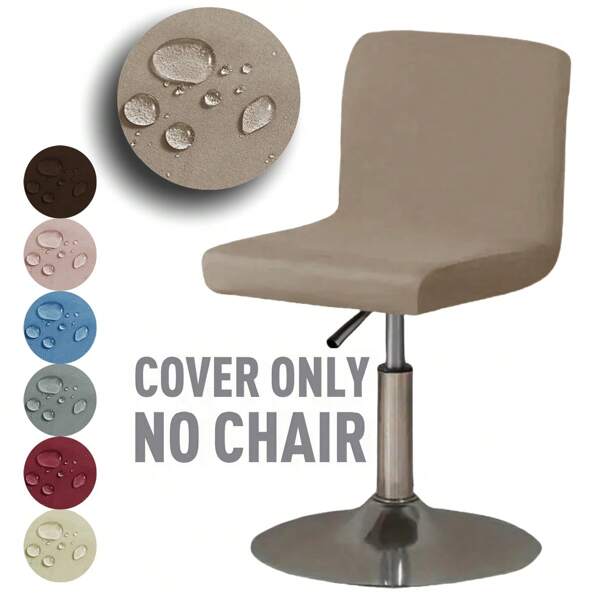 1/4/6 pièces Housse de chaise extensible et imperméable pour chaise de bar à dossier bas/court, Housse de tabouret de bar avec dossier imprimé pour salle à manger, Coussin de siège de chaise pivotante de comptoir de hauteur moyenne/basse, Housse de tabouret de bar, Housse amovible et lavable pour chaise pivotante de salle à manger à dossier court