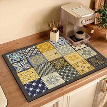 1 Tấm Thảm Lau Chùi Bát Đĩa Chống Thấm Nước Và Họa Tiết Gạch Hoa Kỳ Cho Quầy Bếp, Trang Trí Tiệc, Tấm Lót Bàn Ăn Siêu Thấm Hút, Có Mặt Sau Bằng Cao Su Chống Trượt, Thảm Nhà Bếp & Gia Đình Đa Năng, Thích Hợp Cho Máy Pha Cà Phê, Thảm Lau Chùi Bát & Giá Để Bát Đĩa - nhiều màu - Xem 10