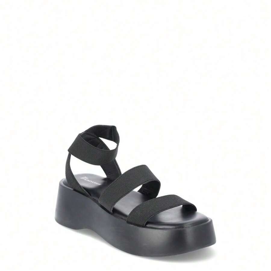 Sandalias de plataforma con banda elástica para mujer No Boundaries - Negro - Ver 1