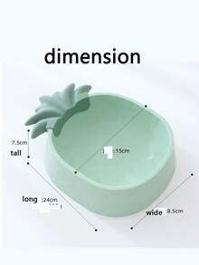 1 件 INS 风格菠萝宠物碗，塑料卡通宠物喂食器 - 綠色 - 查看 3