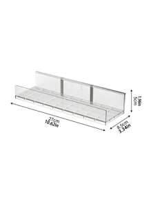 1pc/2pcs Space-Saving Acrylic Bathroom Organizer Racks, Extendable Storage Shelf, Wall-Mounted, No Drilling Required, Thick Adhesive Backing, Suitable For Toiletries And Accessories, White Bathroom Storage And Display Rack