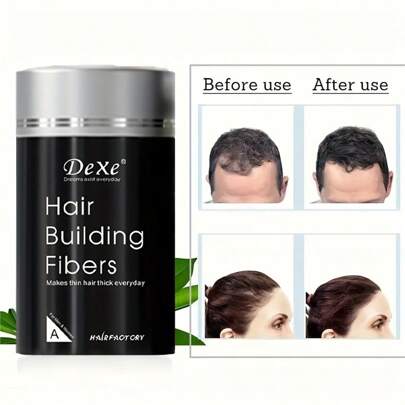 DEXE Hair Thickening Fiber Powder 22g, Physical Hair Thickening Fibers Adhere To Hair To Make Hair Look Fuller, Suitable For People With Thin Hair, Instant Hair Thickening Fiber Powder In 4 Colors, 1pc Or 2pcs Available