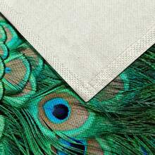 1/2/4/6/8 piezas Manteles individuales con estampado digital, manteles individuales con estampado de pluma de pavo real, adecuados para uso diario, festivales, fiestas, cumpleaños, bodas, cenas, decoración del hogar en la cocina y el comedor