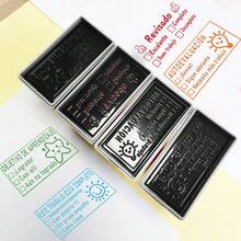 1 件西班牙语教师评分印章，带复选框，包括“已评分”、“已实现学习目标”、“自我反思”和鼓励反馈，用于评分作业和评估课堂进度，返校，学校用品 - 均碼 - 查看 3