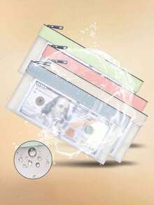 Assorted Zipper Wallets, Cash Envelopes, Money Pouches, Transparent Bank Deposit Bags, Bank Bags, Cash Bags, Coin Collector Pouches, Transparent Zipper Pencil Cases, Cosmetic Storage Bags - For Storing Cash, School Supplies, Cosmetics, And Travel Items (Random Zipper Styles) - Multicolor - View 3