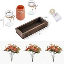 New-  Mason Jar Lights Centerpiece Table Rations For Ining Room Farmhou Cee Table R Tray  3 Jars Flowers Centerpiec Spring R For  Living Ining Room, Orange - Orange - View 6