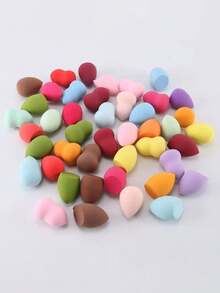 (40pcs/20pcs/5pcs, Random Style/Color) Mini Makeup Sponge Blender, Dry & Wet Use, Makeup Puff Powder Puff Set - Multicolor - View 3