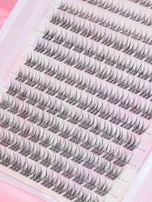 168pcs C-Curl Natural False Eyelashes, Soft Eyelash Clusters, Length 10/11/12mm, Lash Base 5-6mm, Delicate Natural C-Curl, Wide Span, DIY Eyelash Extension, Individual Lashes, Thin Transparent Lash Band - C - View 8