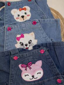 Jardineira calça longa Jeans Macacão Infantil Menina