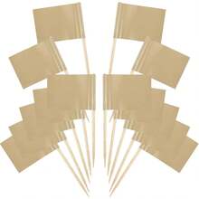50 Pack Blank Toothpick Flags, Food Signs, Food Name Labels, Cheese Markers For Charcuterie Board Accessories, Party Buffet (50, Brown) - Brown - View 9