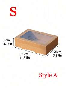 1件/2件牛皮纸一次性餐盒，露营户外野餐盒，便携式烘焙包装盒，适用于烧烤、下午茶、甜点、蛋糕、水果、外卖午餐盒