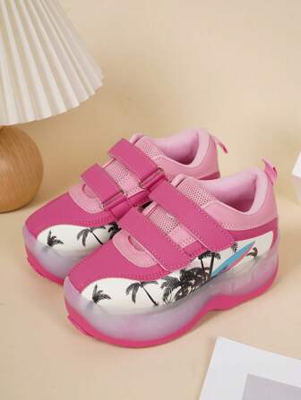 1 Pair Children's Fashion Skateboard Shoes, Convenient Button