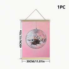 1幅装裱帆布墙画、海报、墙面装饰画 - 复古迪斯科球帆布艺术印刷品，适合现代简约风格的客厅、卧室、家庭办公室、宿舍装饰 | 时尚学院风墙画 - 彩色 - 查看 15