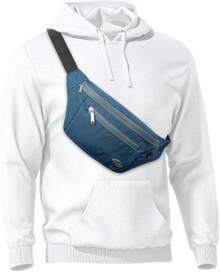 Entchin Fanny Pack Women Men,Crossbody Belt Bag With 4-Zipper Pockets,Adjustable Waist Bag Pack,One Of Most Popular Travel Essential Gifts Walking,Traveling,Cycling - 藍色 - 查看 1