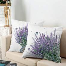 Kwlegh Sunflower Pillow Covers 24x24 Set Of 2 Spring Summer Outdoor Pillow Covers Sunflower With Eucalyptus Leaves Pillow Case Farmhouse Cotton Linen Cushion Case For Sofa Outdoor Patio - Lavenderab - View 6