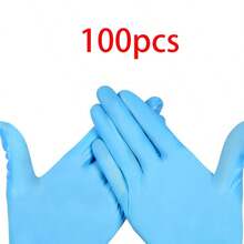 20/50/100 只乙烯基一次性手套，适用于家庭清洁和食物准备，多功能清洁手套（无盒） - 藍色 - 查看 12