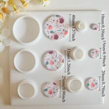 6pcs/Set Different Sizes Geometric Polymer Clay Earring Cutters, Puffy Circle Arch Triangle Clay Molds For DIY Jewelry Pendant Making, Rounded Square Clay Cutters, Minimalist Polymer Clay Crafting Tools - Geometric - View 7