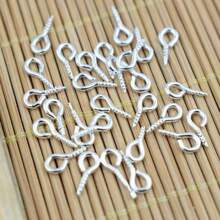 100 Stücke/500 Stücke Mini-Nadelöhre, Nadelöhr-Haken, Fadenöse, Metallschraubenöse, Nadelöhr-Schmuckanhänger, Manschetten-Schmuckherstellung Zubehör, 10 mm / 0,39 Zoll