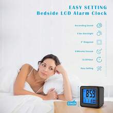 New-  Igital Alarm Clock Kis Alarm Clock  Snooze An Nightlight - Easy Tting Silicone Clock Isplay Time, Ate - Lou Alarm Clock For Beroom - Battery Powere (Black) - Black - View 2