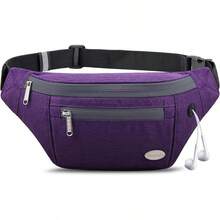 Entchin Fanny Pack Women Men,Crossbody Belt Bag With 4-Zipper Pockets,Adjustable Waist Bag Pack,One Of Most Popular Travel Essential Gifts Walking,Traveling,Cycling - 紫色 - 查看 9
