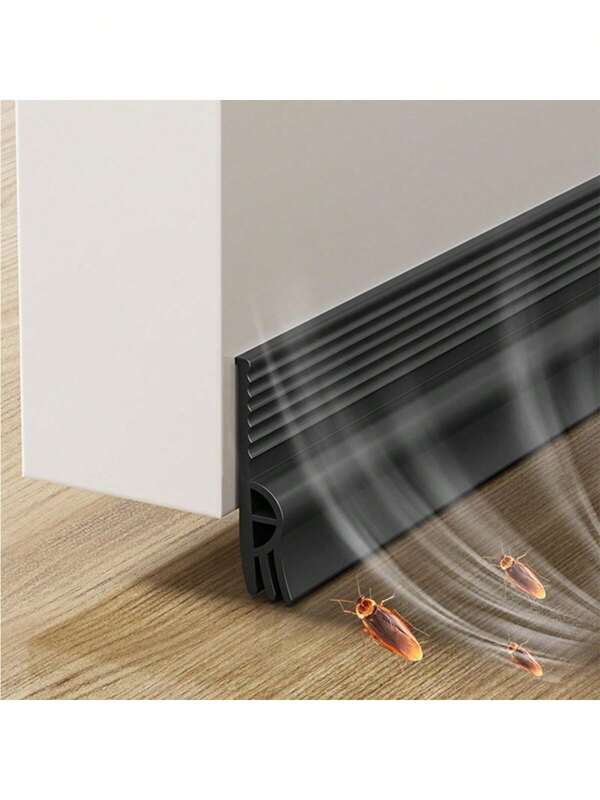 1 m Balai de porte anti-poussière et anti-bruit avec adhésif acrylique, arrêt de courant d'air pour sceller les espaces sous la porte, empêcher le vent et l'isolation acoustique pour la salle de bain, la cuisine, la décoration