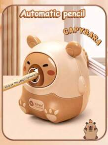 1pc Automatic Pencil Sharpener With Cute Capybara Design, Suitable For Various Pencils, Durable Metal Blade, School & Office Supplies, Fun Stationery Gift For Boys