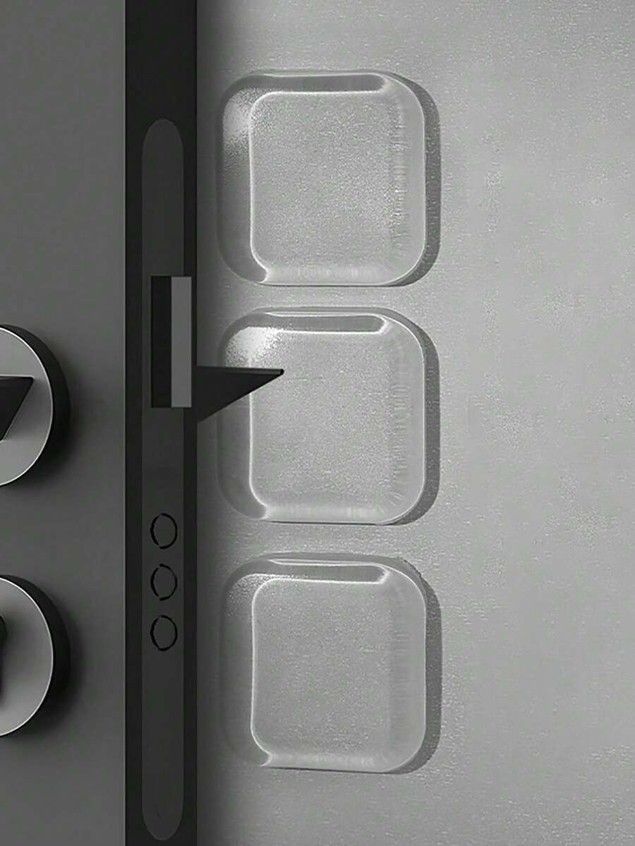 1pc Self-Adhesive Door Handle Bumper Guard, Transparent Waterproof Sticker, Wall Protector Pad For Door, Cabinet, Fridge