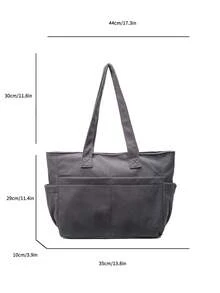 Women Corduroy Multifunctional Tote Bag | Stylish Large Capacity Backpack For High School College Students, Literary School Bag & Bookbag For Women Or Students, Perfect For Books, Shopping, Back To School And More - Light Grey - View 9