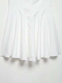 Vestito corto con balze senza maniche, stile swing, per donna primavera, marchio DEEKA