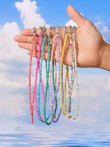 1/2/3/6/9pcs Multi-Color Natural Shell Asymmetrical Stone Sea Star Necklace Bracelet Set, Suitable For Women Spring/Summer Daily, Beach, Holiday & Casual Wear
