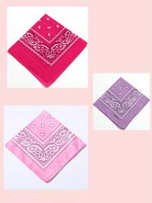 3pcs Paisley Pattern Headband Mask Bandana, Sports Cycling Bandana, Boho Chic Bandana