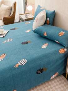 1pc Bed Sheet, Soft & Comfortable Mattress Protector, Valentine's Day Gift Bed Sheet, Kids Cartoon Love Geometric Bedding Set, Heart Pattern Home Decor Bedroom Set, Fits Twin/Queen/King Size Bed, Machine Washable