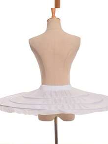 1pc Women's Cosplay Petticoat, Flying Saucer Petticoat, Violent Petticoat, Swan Ballet, 3-Ring Bone Petticoat, Short And Extra Fluffy ,Summer,Beach,Wedding,Elegant,Birthday - White - View 4